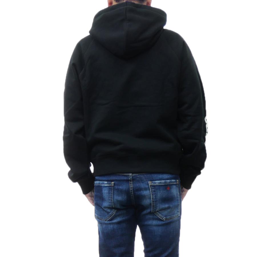 DSQUARED2 ディースクエアード メンズプルオーバーパーカー S71GU0713 S25516 / Cipro Raglan Fit Hoodie ブラックの画像