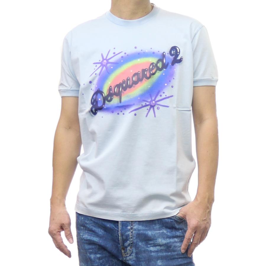 旧作お買い得セール！ DSQUARED2 ディースクエアード Tシャツ メンズ 半袖 ラウンドネック S71GD1384 S22427 / Muscle Fit Tee ライトブルー DSQUARED2（ディースクエアード） メンズラウンドネックTシャツ