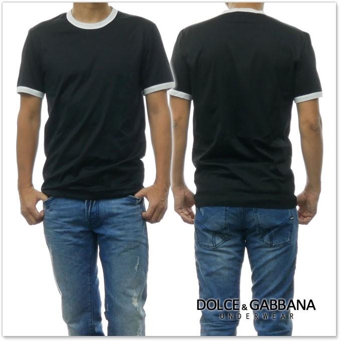 DOLCE＆GABBANA UNDERWEAR ドルチェ＆ガッバーナ アンダーウェア メンズクルーネックTシャツ N8C32J HU7AD ブラック