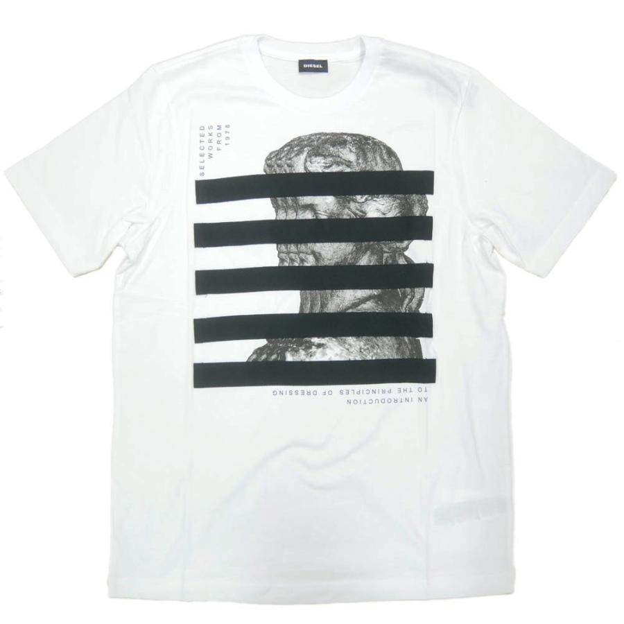 DIESEL ディーゼル メンズクルーネックTシャツ T-JUSTY-YO / 00SMIT 0QAUL ホワイト｜tre-style｜02