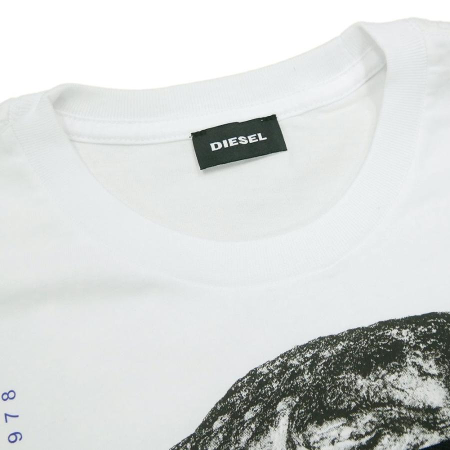 DIESEL ディーゼル メンズクルーネックTシャツ T-JUSTY-YO / 00SMIT 0QAUL ホワイト｜tre-style｜03