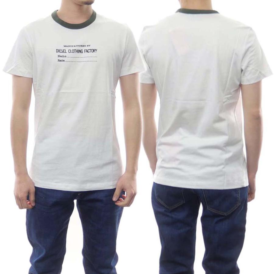 DIESEL ディーゼル メンズクルーネックTシャツ T-DIEGOR-C3 / A03812 0HAYU ホワイト｜tre-style