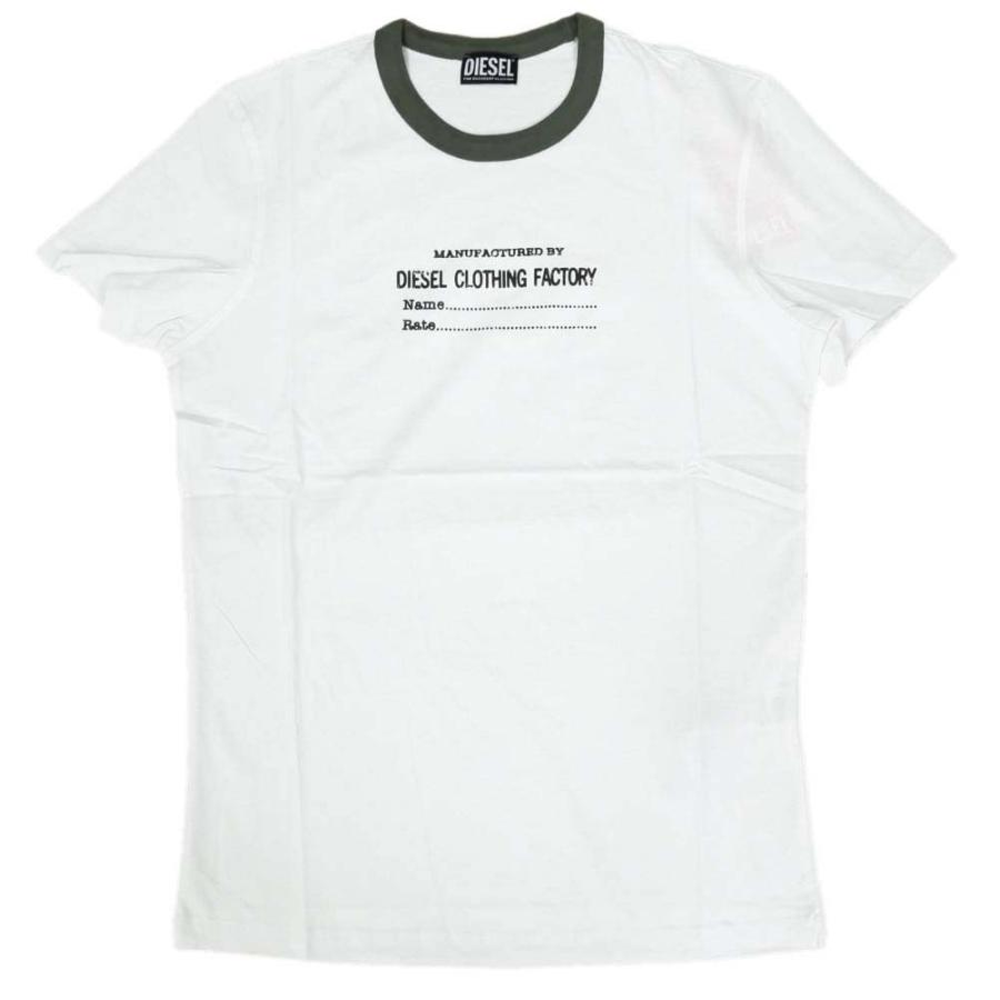 DIESEL ディーゼル メンズクルーネックTシャツ T-DIEGOR-C3 / A03812 0HAYU ホワイト｜tre-style｜02