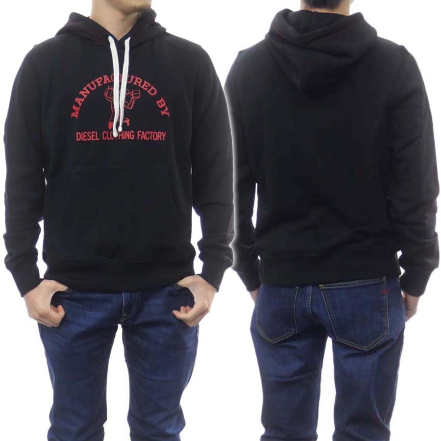 DIESEL ディーゼル メンズプルオーバーパーカー S-GINN-HOOD-C4 / A03782 0IAJH ブラック
