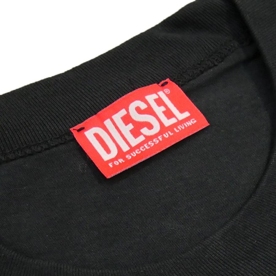 DIESEL ディーゼル メンズクルーネックロングTシャツ A11371 0DMAA / T-CRANE-LS-L7 ブラック｜tre-style｜03