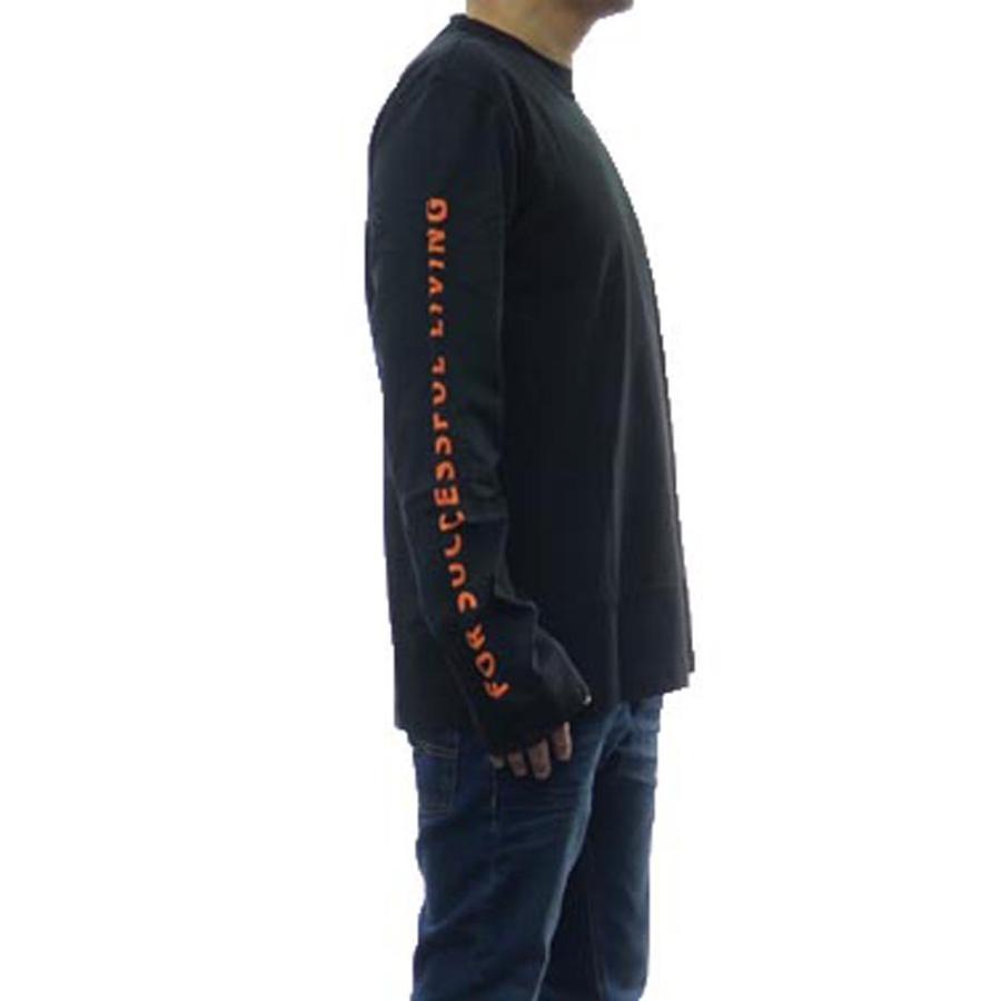 1277 DIESELディーゼル　ブラック　長袖シアーシャツ T-JUST-LS-D｜メンズ｜ロングスリーブTシャツ｜ブラック