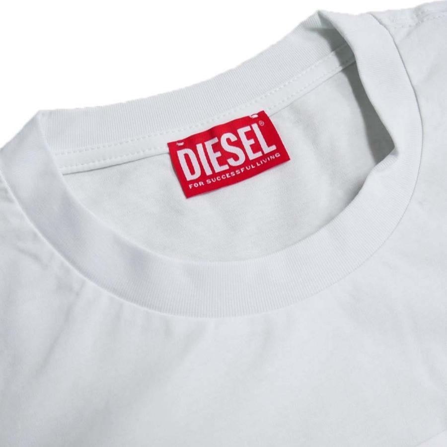 DIESEL ディーゼル メンズクルーネックロングTシャツ A11281 0QANW / T-MUST-LS-L4 ホワイト｜tre-style｜03