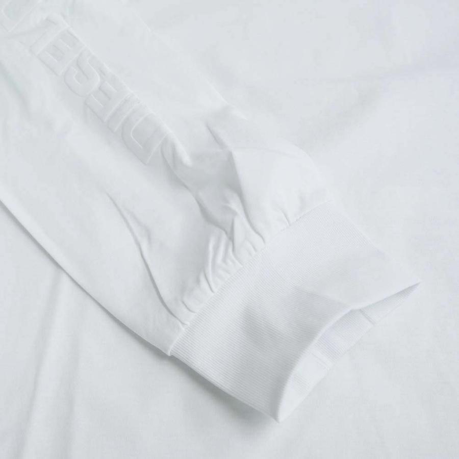 DIESEL ディーゼル メンズクルーネックロングTシャツ A11281 0QANW / T-MUST-LS-L4 ホワイト｜tre-style｜05