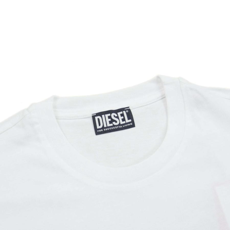 DIESEL ディーゼル メンズクルーネックTシャツ A010635 0CJAC / T-JUST-G19 ホワイト｜tre-style｜03
