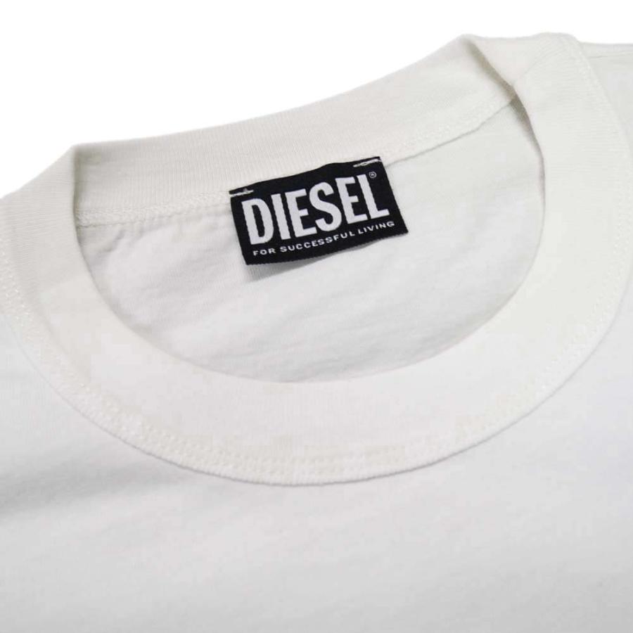 旧作お買い得セール！ DIESEL ディーゼル Tシャツ メンズ 半袖 クルーネック コットン 綿100％ A08526 0JYYF / T-WASH-POFF ホワイト DIESEL（ディーゼル） メンズクルーネックTシャツ A08526 0JYYF / T
