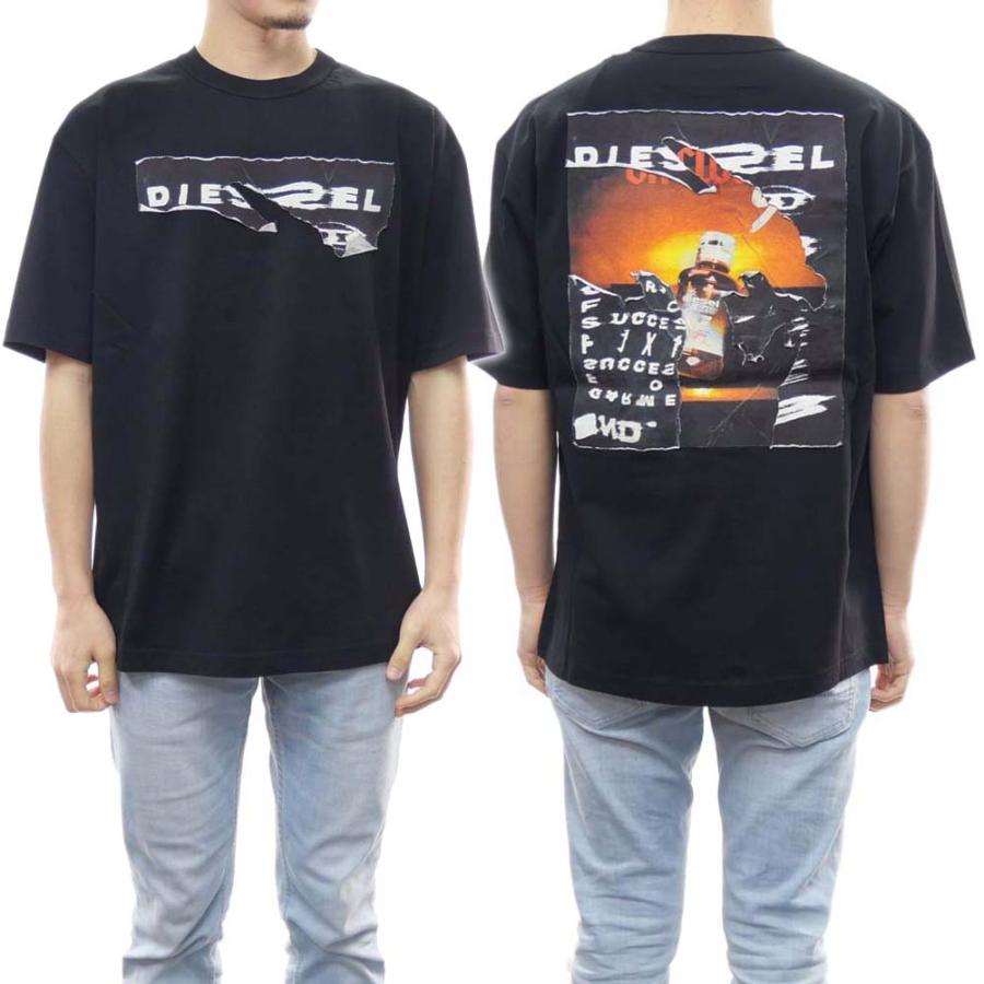 DIESEL T-WASH-POFFクルーネックTシャツ ブラック コットン100％ DIESEL ディーゼル メンズクルーネックTシャツ A08526 0JYYF / T