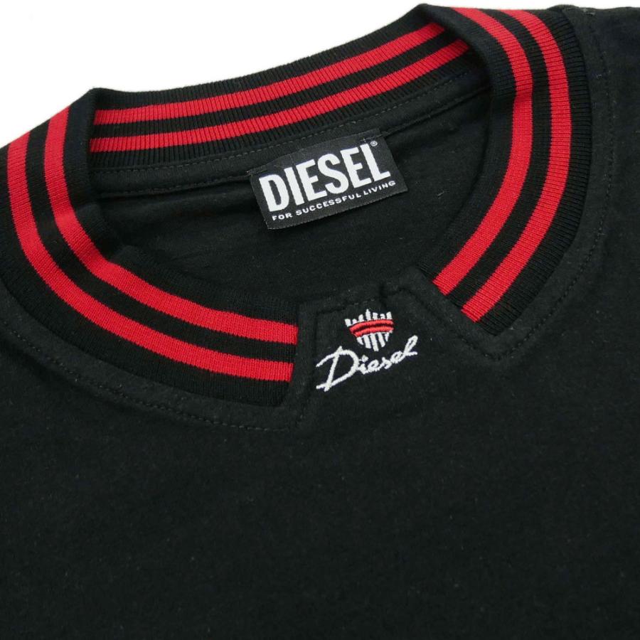 DIESEL ディーゼル メンズクルーネックロングTシャツ A08523 0BJAN / T-CRAW MAGLIETTA ブラック｜tre-style｜03