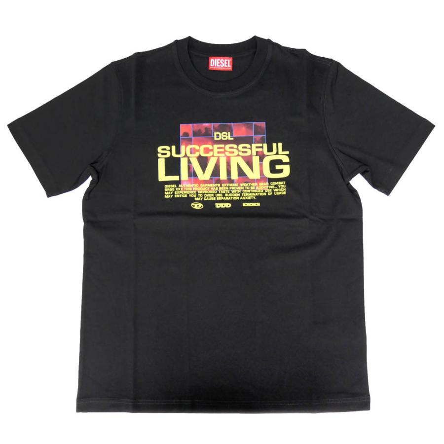 DIESEL ディーゼル メンズクルーネックTシャツ A12275 0BEAF / T-JUST-N5 ブラック /2024春夏新作｜tre-style｜02