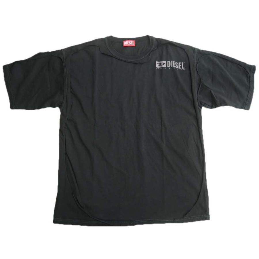 DIESEL ブラック Tシャツ Sサイズ フロントジッパー付き DIESEL（ディーゼル） メンズ クルーネック Tシャツ A12148 0AJBE / T