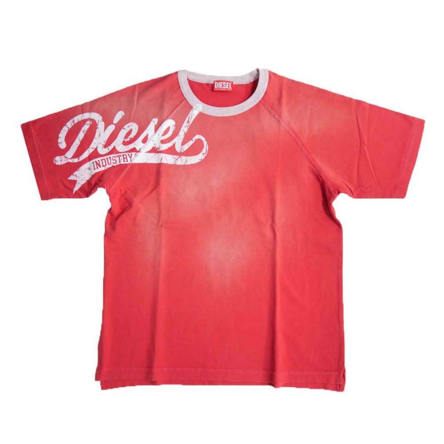 DIESEL ディーゼル メンズクルーネックTシャツ A12925 0CLAE / T-ROXT-SLITS レッド /2024春夏新作｜tre-style｜02