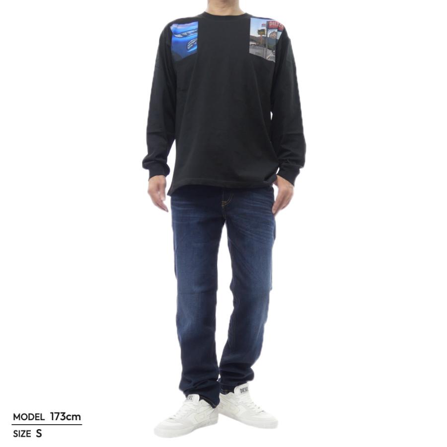 2025 秋冬新作！ DIESEL ディーゼル Tシャツ メンズ 長袖 クルーネック ロンT コットン 綿100％ A19468 0PLAT / S-BG-CK-BM ブラック DIESEL（ディーゼル） メンズロングクルーネックTシャツ A19468 0PLAT