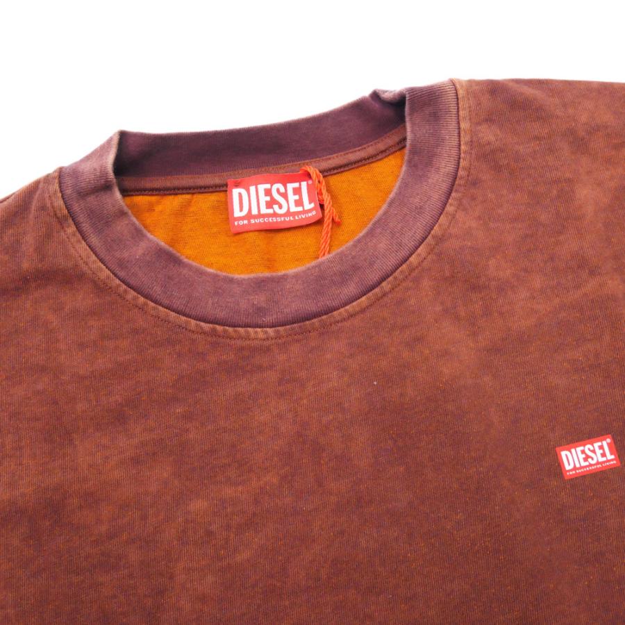 2025 秋冬新作！ DIESEL ディーゼル Tシャツ メンズ クルーネック ロンT A18644 0AGBY / S-BOXT-LS-T3 テラコッタ DIESEL（ディーゼル） メンズクルーネックロングTシャツ A18644 0AGBY