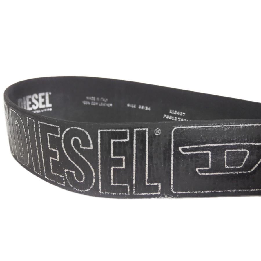 DIESEL ブラックベルト X088516 Sサイズ DIESEL ディーゼル メンズ レディースレザーベルト X10427 P6812