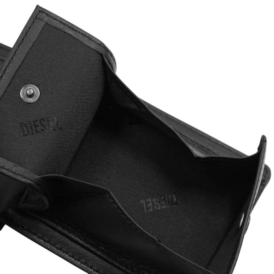 DIESEL ブラック 二つ折り財布 箱付き ディーゼル DIESEL 財布 二つ折り財布 ブラック シルバー 黒