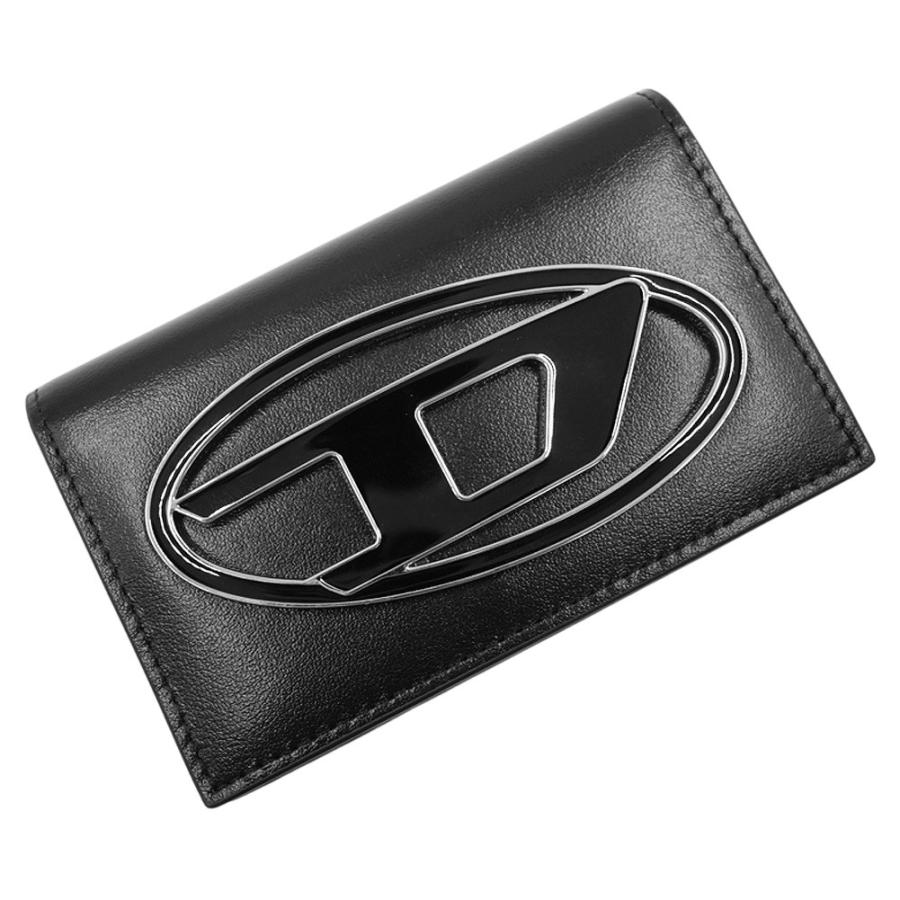2025 秋冬新作！ DIESEL ディーゼル カードケース レディース 名刺入れ X10386 PR818 / 1DR CARD HOLDER IV ブラック DIESEL（ディーゼル） レディースカードケース/名刺入れ X10386 PR818