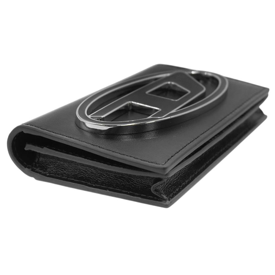2025 秋冬新作！ DIESEL ディーゼル カードケース レディース 名刺入れ X10386 PR818 / 1DR CARD HOLDER IV ブラック DIESEL（ディーゼル） レディースカードケース/名刺入れ X10386 PR818