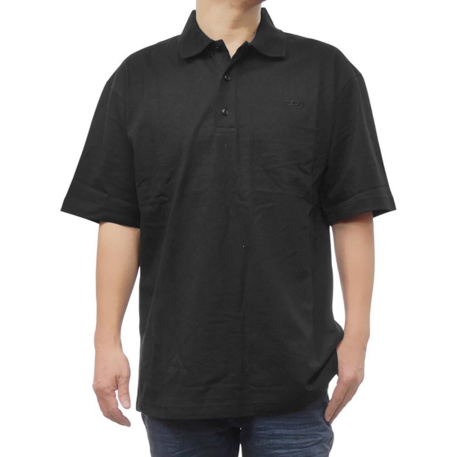 セールSS DIESEL ディーゼル ポロシャツ 半袖 メンズ コットン 綿100％ A10763 0HGAM / T-VORT-MEGOVAL-D ブラック DIESEL（ディーゼル） メンズポロシャツ A10763 0HGAM / T-VORT