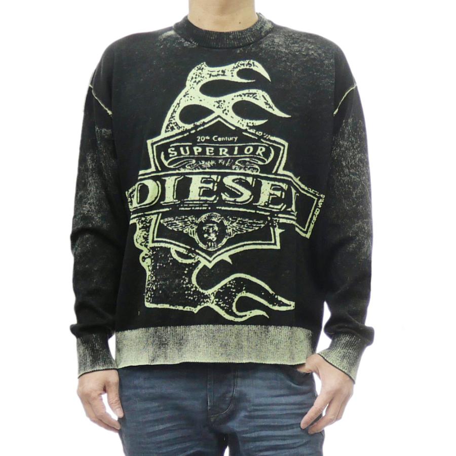 極美品 DIESEL ディーゼル M-ANAHEIMDロゴ ニットセーター DIESEL(ディーゼル) M-ANAHEIM ロゴニット半袖ニットA05767
