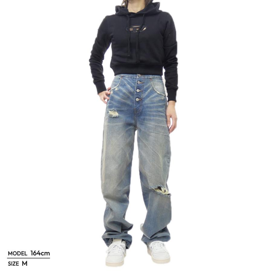 DIESEL ディーゼル レディースプルオーバーパーカー A15714 0GRAC / F-SLIMMY-HOOD-OD ブラック 定番人気商品_1