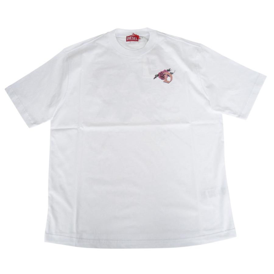 DIESEL ディーゼル メンズクルーネックTシャツ A22497 0PLAT / T-BOGGY-V4 ホワイト 2026春夏新作の画像