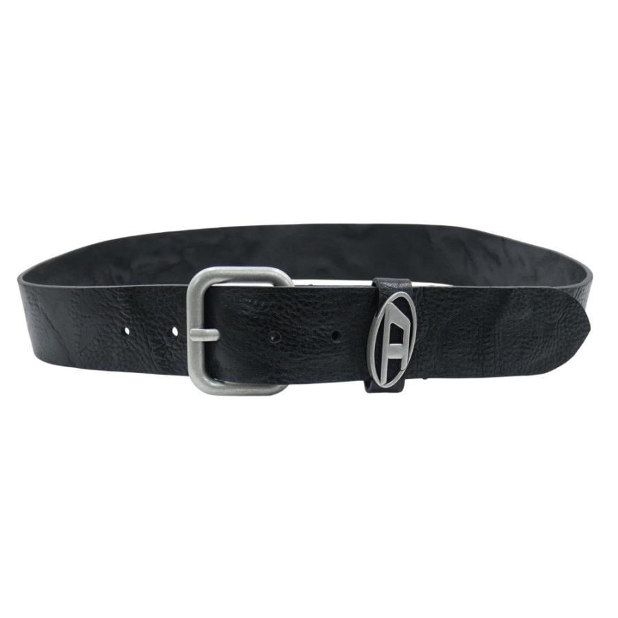 DIESEL ブラック ベルト レザーベルト DIESEL（ディーゼル） メンズレザーベルト X10314 PS681 / B-1DR OVAL