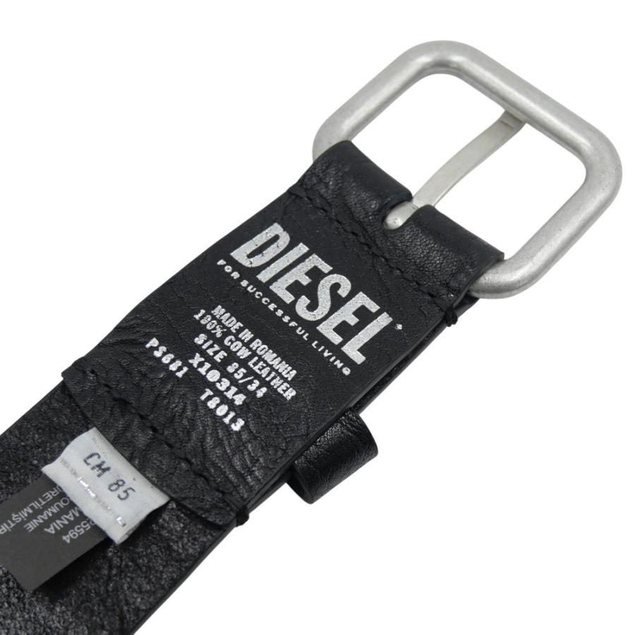 DIESEL（ディーゼル） メンズレザーベルト X10314 PS681 / B-1DR OVAL