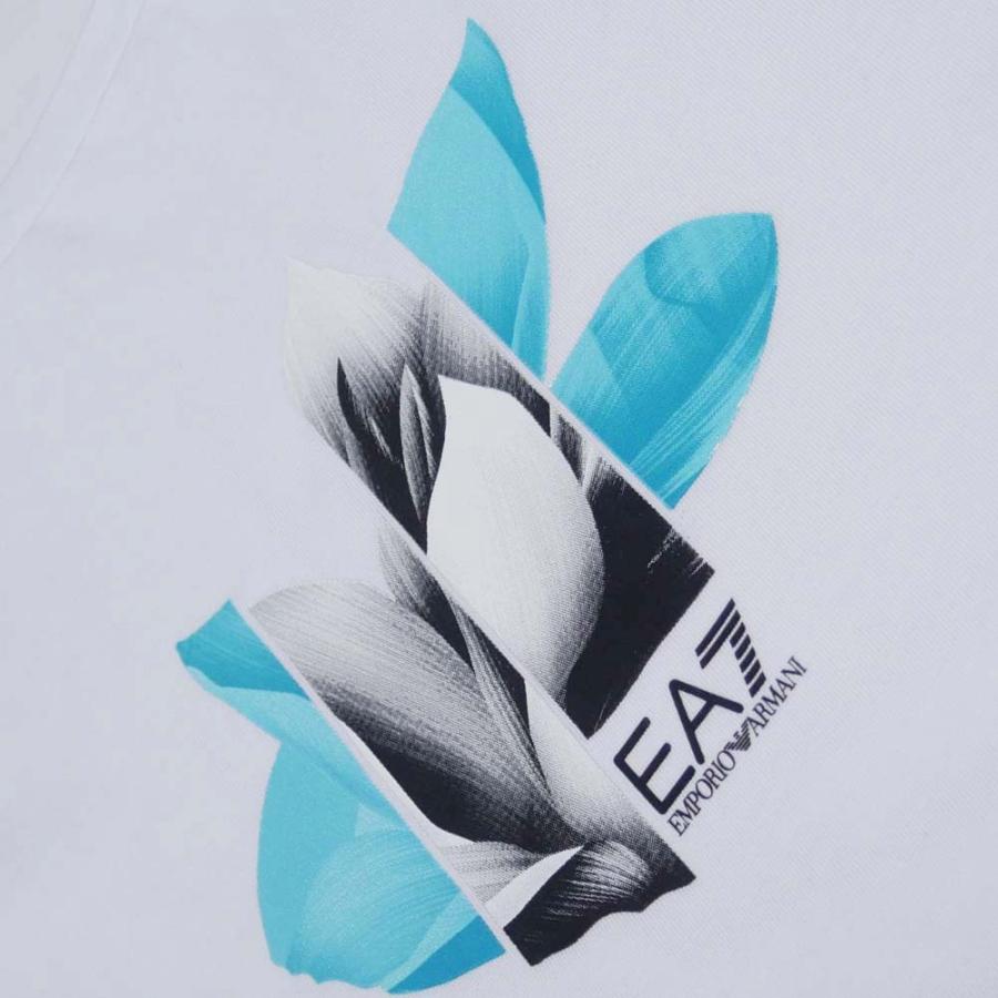 EMPORIO ARMANI エンポリオアルマーニ EA7 レディースクルーネックTシャツ 3KTT39 TJ6SZ ホワイト｜tre-style｜04