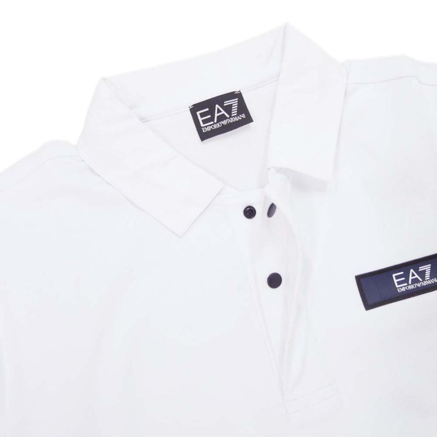 EMPORIO ARMANI エンポリオアルマーニ EA7 メンズ鹿の子ポロシャツ 3RPF25 PJ04Z ホワイト｜tre-style｜03