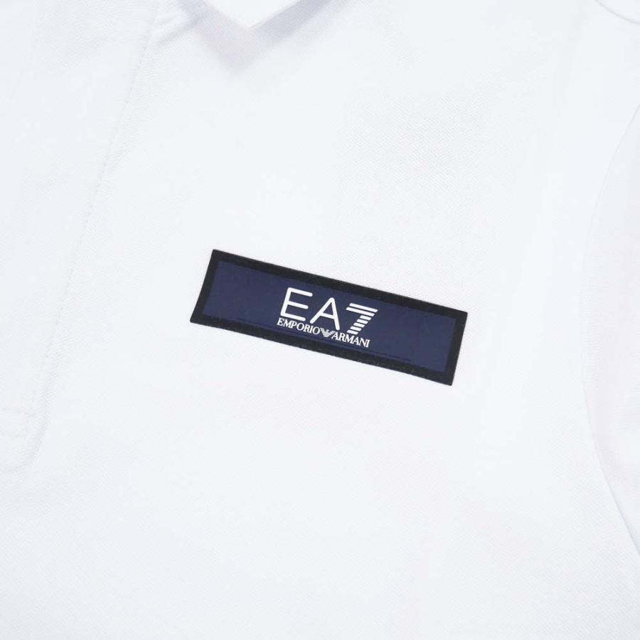 EMPORIO ARMANI エンポリオアルマーニ EA7 メンズ鹿の子ポロシャツ 3RPF25 PJ04Z ホワイト｜tre-style｜04