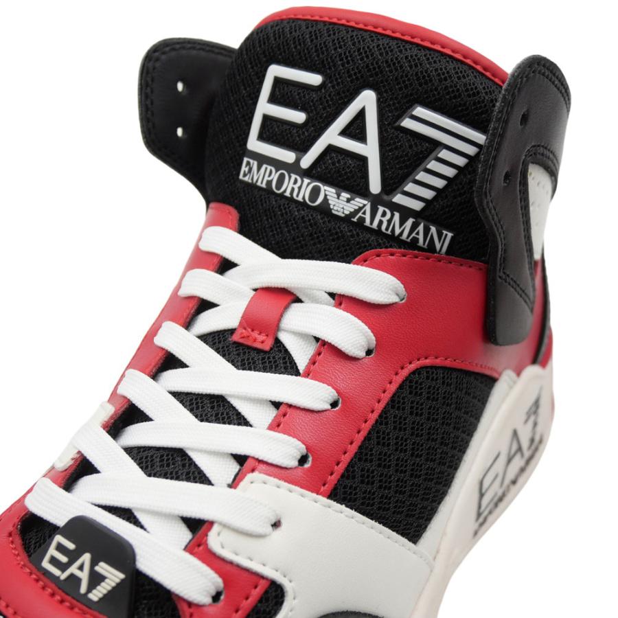 【1回着用・美品】エンポリオアルマーニ EA7 ハイカットスニーカー 赤28cm EMPORIO ARMANI エンポリオ アルマーニ EA7 メンズ ハイカット