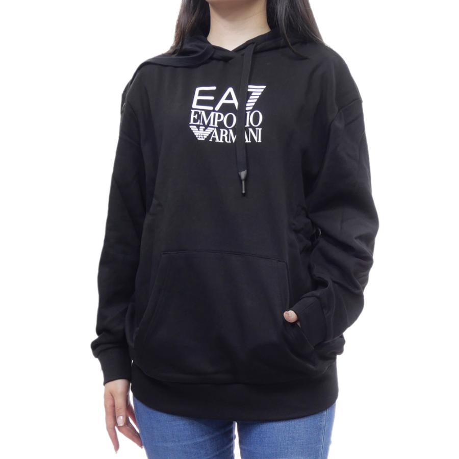 旧作お買い得セール！ EMPORIO ARMANI エンポリオアルマーニ EA7 パーカー レディース プルオーバー 6DTM13 TJZCZ ブラック EA7 EMPORIO ARMANI エンポリオアルマーニ レディースプルオーバー