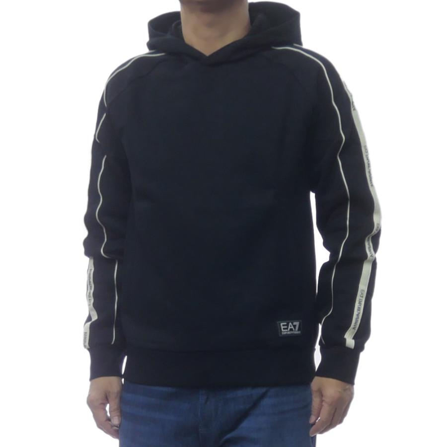 2025 秋冬新作！ EMPORIO ARMANI エンポリオアルマーニ EA7 パーカー メンズ プルオーバー 7M000972 AF10377 ブラック EMPORIO ARMANI エンポリオアルマーニ EA7 メンズプルオーバーパーカー