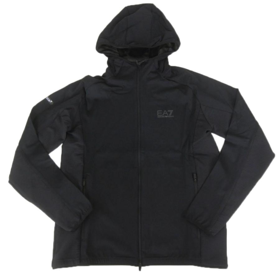 2025 秋冬新作！ EMPORIO ARMANI エンポリオアルマーニ EA7 パーカー メンズ ジップアップ 7M000591 AF13534 ブラック EMPORIO ARMANI エンポリオアルマーニ EA7 メンズジップアップパーカー