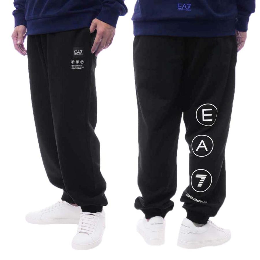 2025 秋冬新作！ EMPORIO ARMANI エンポリオアルマーニ EA7 スウェットパンツ メンズ コットン 綿100％ 7M000979 AF17787 ブラック EMPORIO ARMANI エンポリオアルマーニ EA7 メンズスウェットパンツ