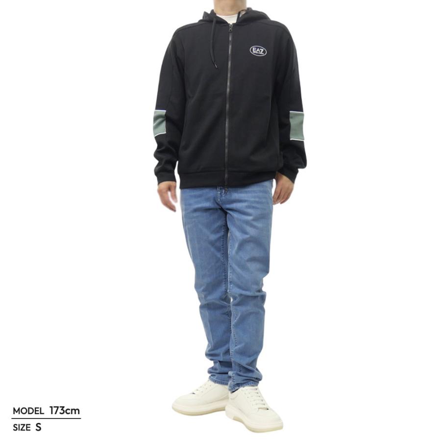 EMPORIO ARMANI エンポリオアルマーニ EA7 メンズジップアップパーカー 7M001496 AF12660 ブラック 2026春夏新作_1