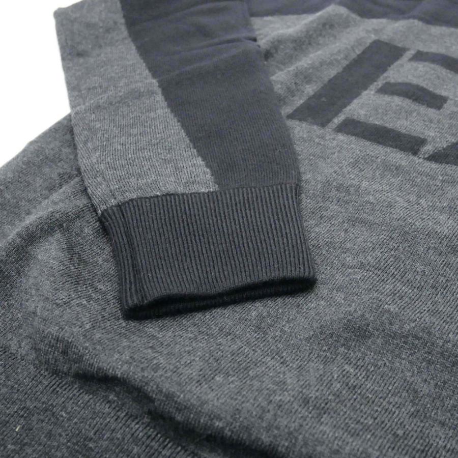 EMPORIO ARMANI アルマーニ　クルーネック　グレーニット 48 EMPORIO ARMANI エンポリオアルマーニ クルーネックセーター ニット