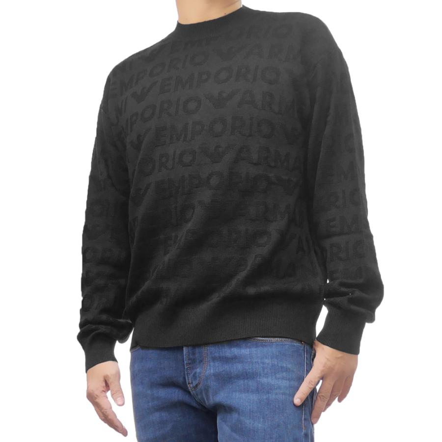 EMPORIO ARMANI エンポリオアルマーニ メンズクルーネックセーター ニット 6D1MXK 1MJNZ ブラック