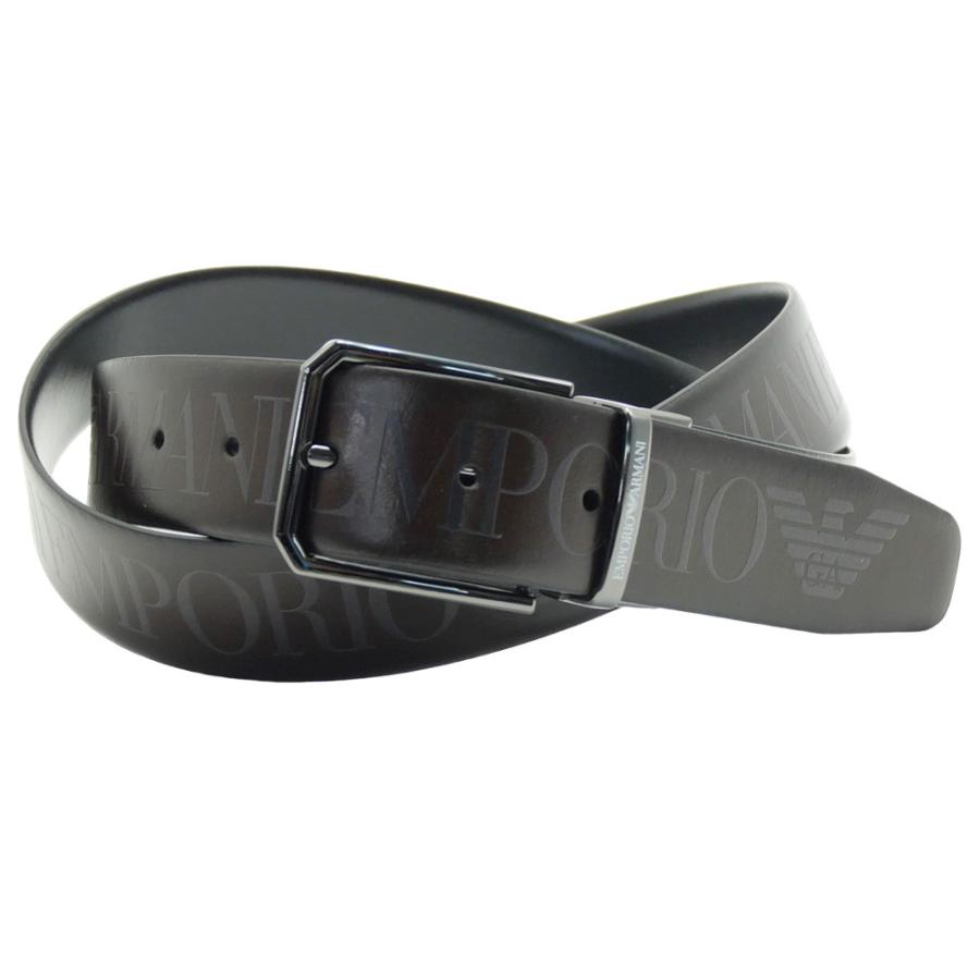 旧作お買い得セール！ EMPORIO ARMANI エンポリオアルマーニ ベルト メンズ リバーシブルレザーベルト Y4S653 YQ951 ダークブラウン×ブラック EMPORIO ARMANI エンポリオアルマーニ メンズリバーシブルレザーベルト