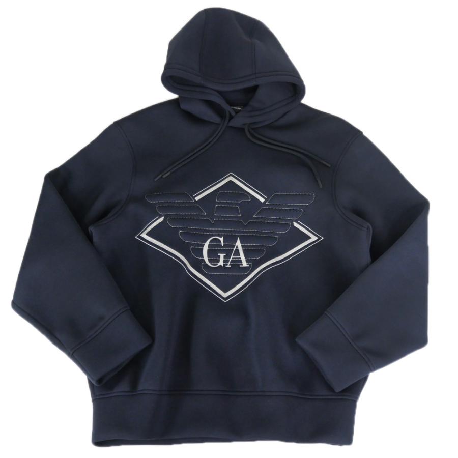 2025 秋冬新作！EMPORIO ARMANI エンポリオアルマーニ メンズプルオーバーパーカー EM002882 AF18339 ネイビー 2025秋冬新作 EMPORIO ARMANI エンポリオアルマーニ メンズプルオーバーパーカー