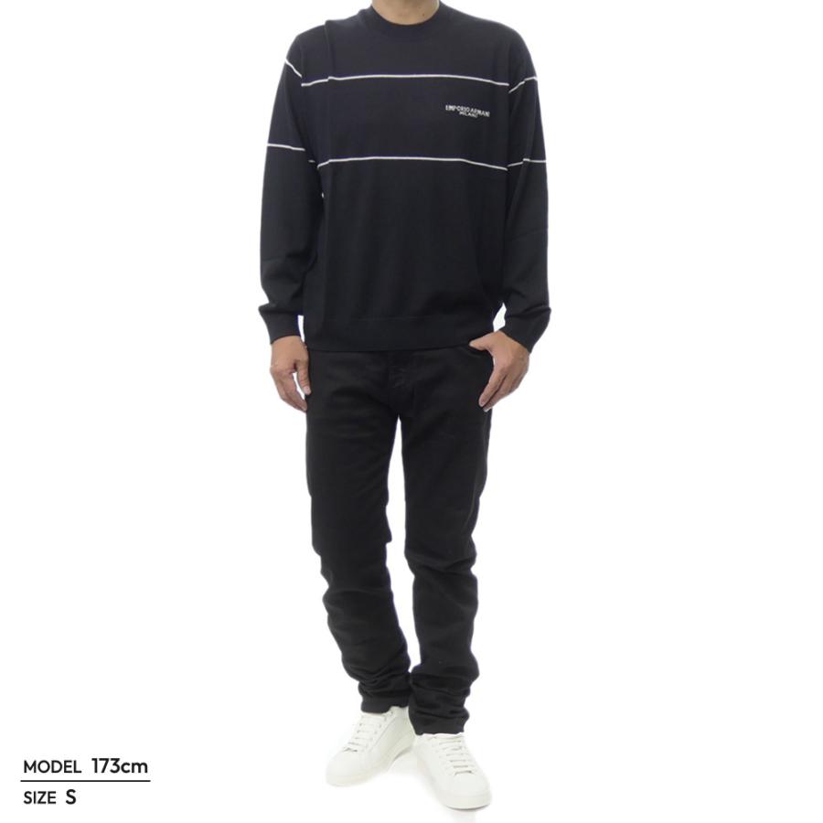 2025 秋冬新作！ EMPORIO ARMANI エンポリオアルマーニ セーター メンズ クルーネック ニット EM002796 AF14199 ブラック EMPORIO ARMANI エンポリオアルマーニ メンズクルーネックニット