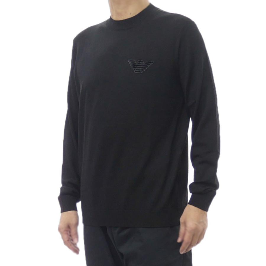 2025 秋冬新作！ EMPORIO ARMANI エンポリオアルマーニ メンズクルーネックニット セーター EM002419 AF14158 ブラック 2025秋冬新作 EMPORIO ARMANI エンポリオアルマーニ メンズクルーネックニット