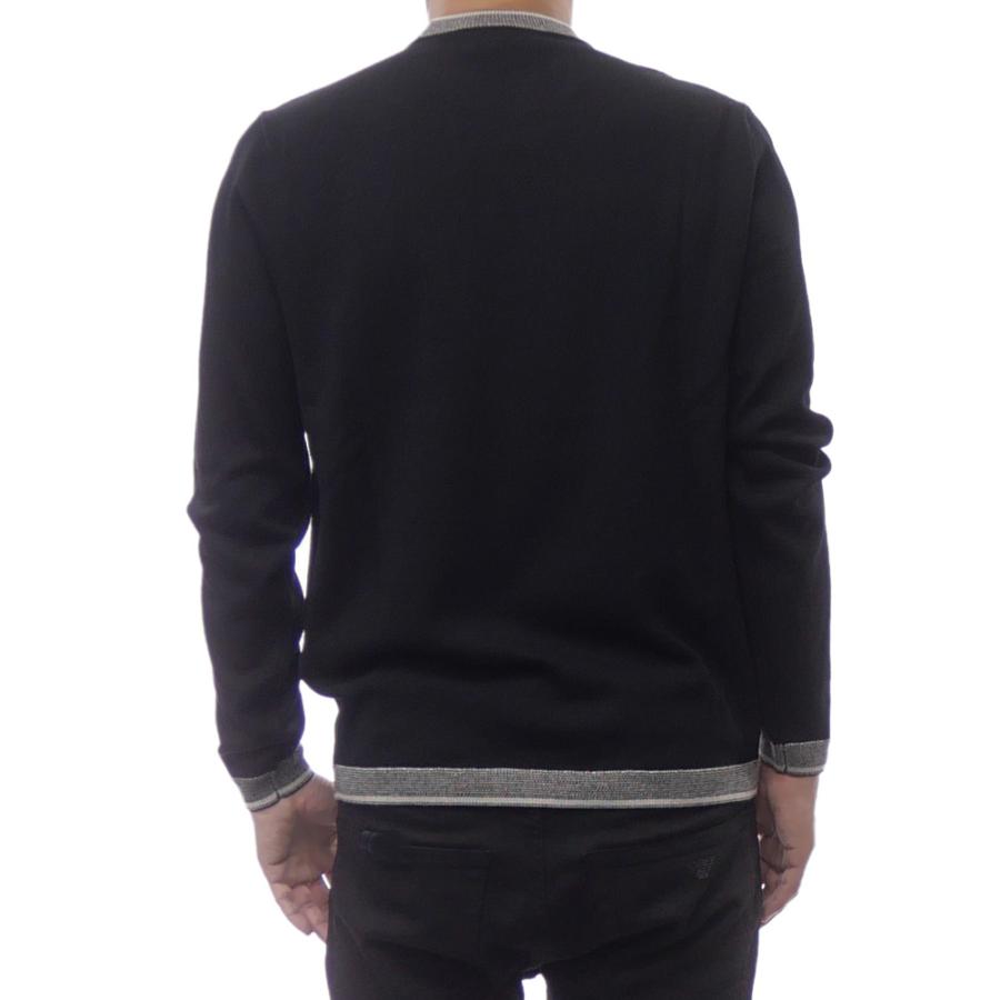 2025 秋冬新作！ EMPORIO ARMANI エンポリオアルマーニ セーター メンズ クルーネック ニット EM003387 AF14697 ブラック EMPORIO ARMANI エンポリオアルマーニ メンズクルーネックニット