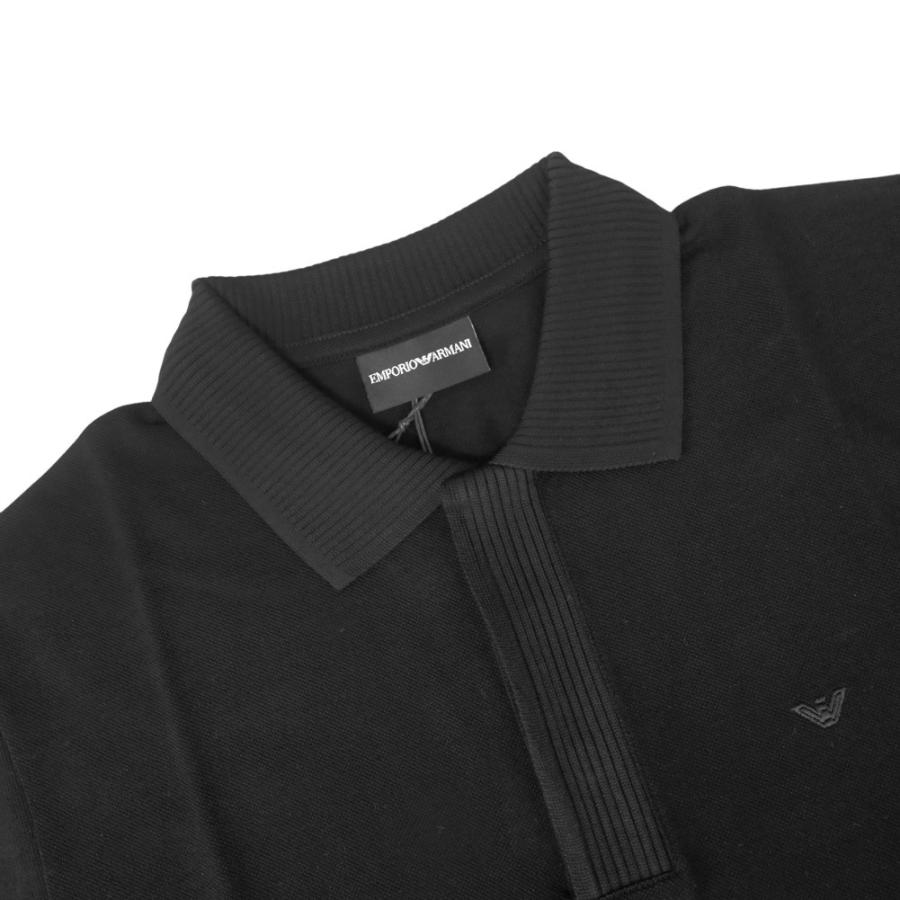 エンポリオ・アルマーニ 黒ポロシャツ タグ付き未使用 L EMPORIO ARMANI エンポリオアルマーニ メンズ鹿の子ポロシャツ
