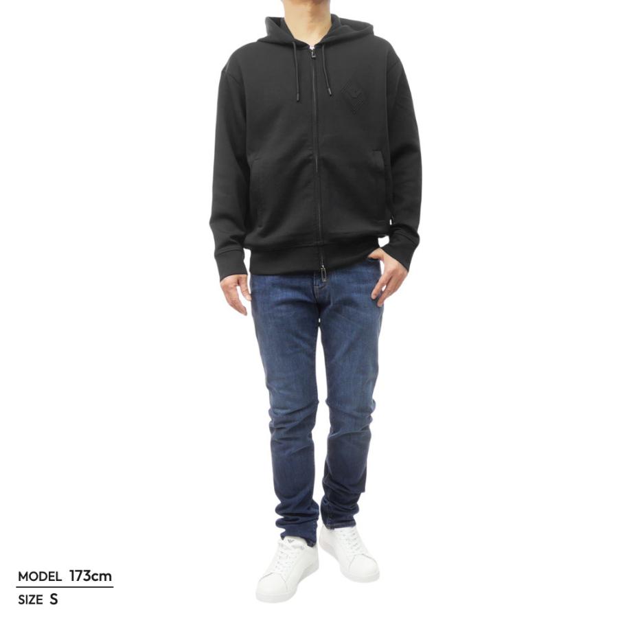 EMPORIO ARMANI エンポリオアルマーニ メンズ  ジップアップ パーカー EM001122 AF10013 ブラック ジャージー 快適 シンプル | EMPORIO ARMANI | 01