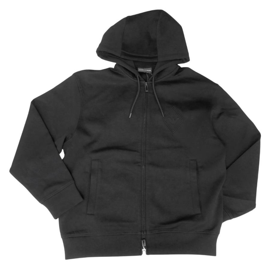 EMPORIO ARMANI エンポリオアルマーニ メンズ  ジップアップ パーカー EM001122 AF10013 ブラック ジャージー 快適 シンプル | EMPORIO ARMANI | 04